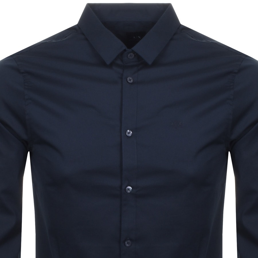 Alternative Image for ProductArmani Exchange Slim Fit Long Sleeved Shirt Navy2